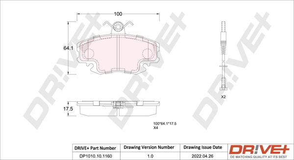 Brake Pad Set, disc brake DP1010.10.1160