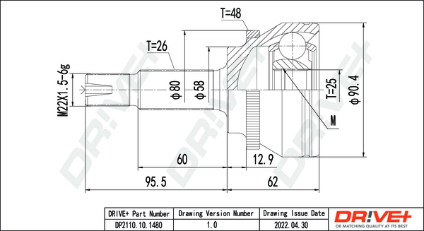 Joint Kit, drive shaft DP2110.10.1480