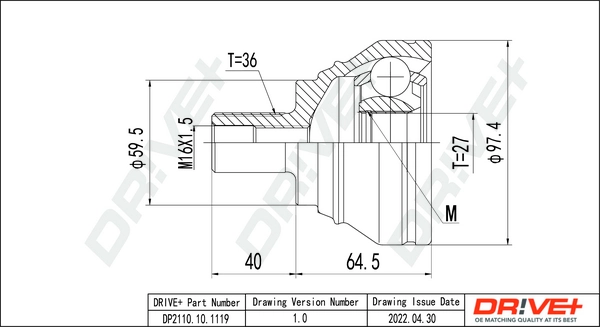 Joint Kit, drive shaft DP2110.10.1119