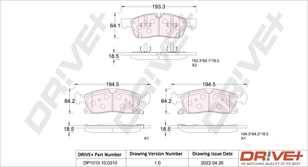 Brake Pad Set, disc brake DP1010.10.0310