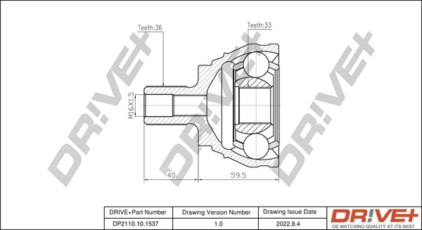 Joint Kit, drive shaft DP2110.10.1537