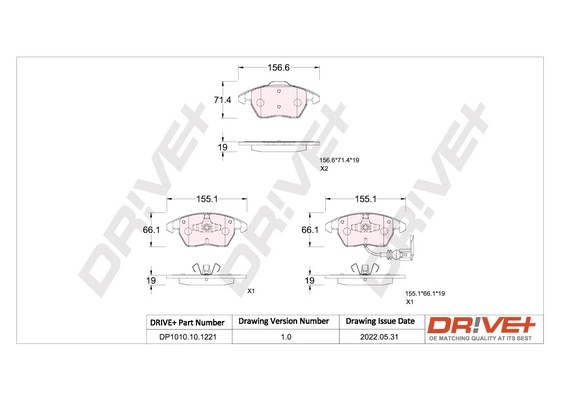 Brake Pad Set, disc brake DP1010.10.1221