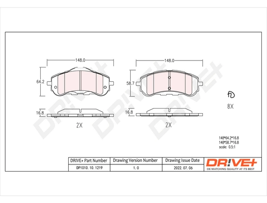 Brake Pad Set, disc brake DP1010.10.1219