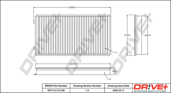 Filter, cabin air DP1110.12.0156