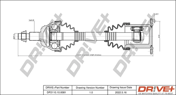 Drive Shaft DP2110.10.0081