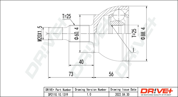 Joint Kit, drive shaft DP2110.10.1319