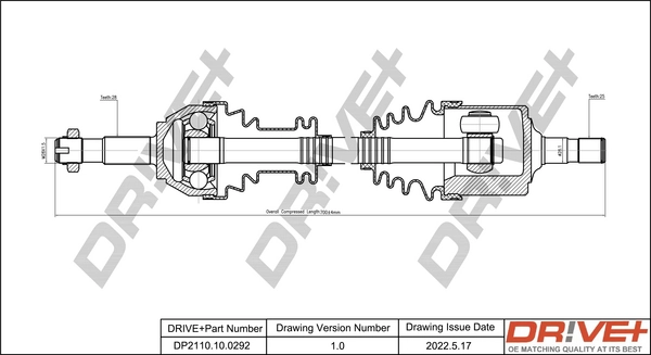 Drive Shaft DP2110.10.0292