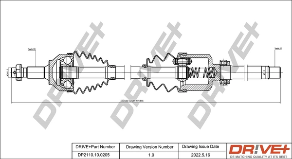 Drive Shaft DP2110.10.0205