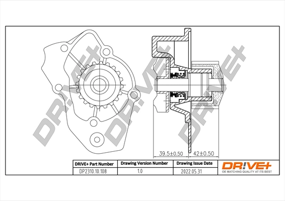 Water Pump, engine cooling DP2310.10.108