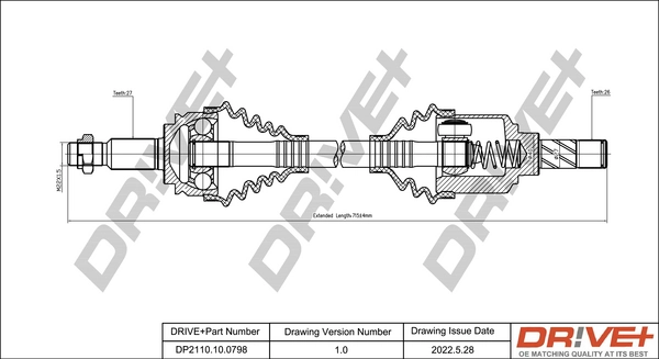 Drive Shaft DP2110.10.0798