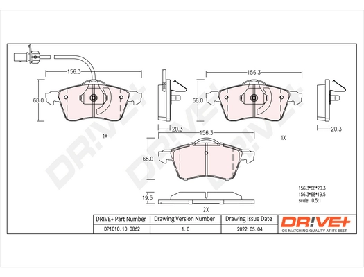 Brake Pad Set, disc brake DP1010.10.0862