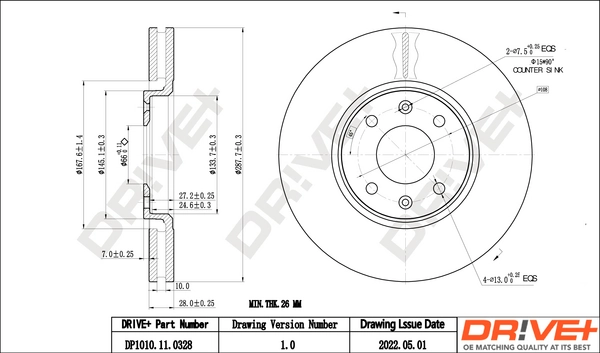 Brake Disc DP1010.11.0328