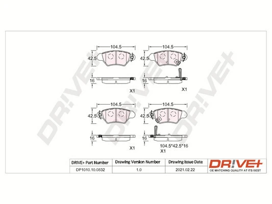 Brake Pad Set, disc brake DP1010.10.0832