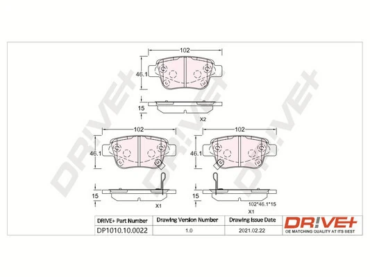Brake Pad Set, disc brake DP1010.10.0022