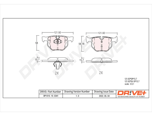 Brake Pad Set, disc brake DP1010.10.0341