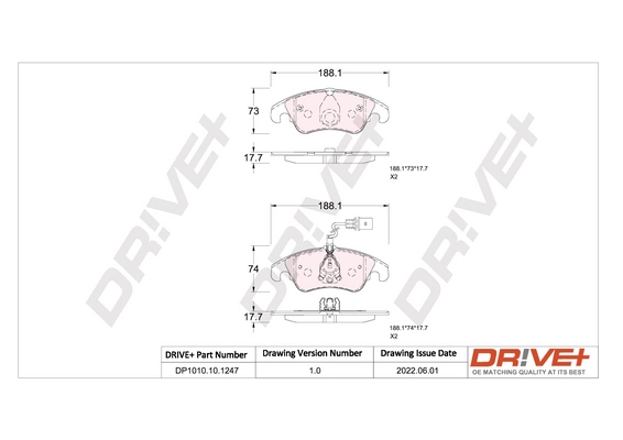 Brake Pad Set, disc brake DP1010.10.1247