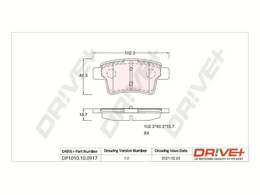 Brake Pad Set, disc brake DP1010.10.0917