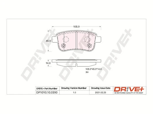 Brake Pad Set, disc brake DP1010.10.0390