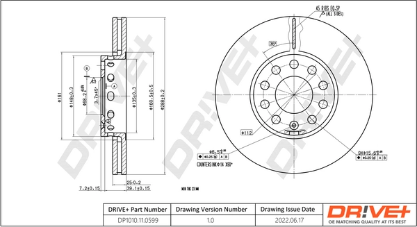 Brake Disc DP1010.11.0599