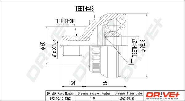Joint Kit, drive shaft DP2110.10.1232