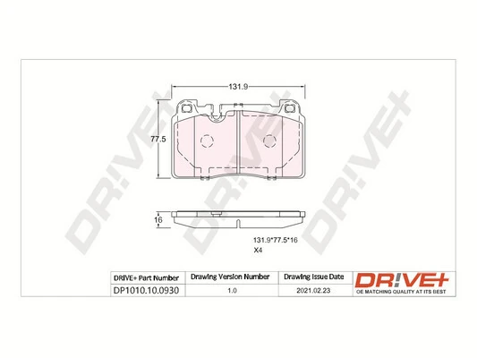 Brake Pad Set, disc brake DP1010.10.0930