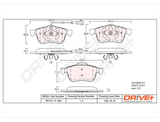 Brake Pad Set, disc brake DP1010.10.0384