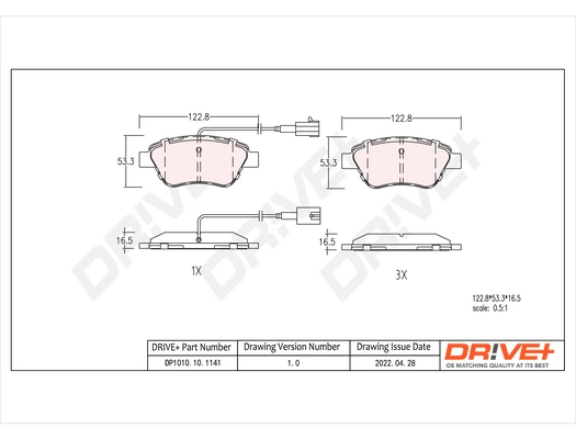 Brake Pad Set, disc brake DP1010.10.1141