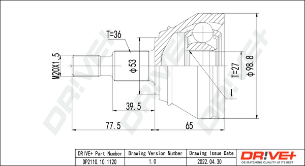 Joint Kit, drive shaft DP2110.10.1120