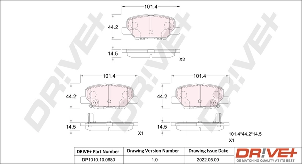 Brake Pad Set, disc brake DP1010.10.0680