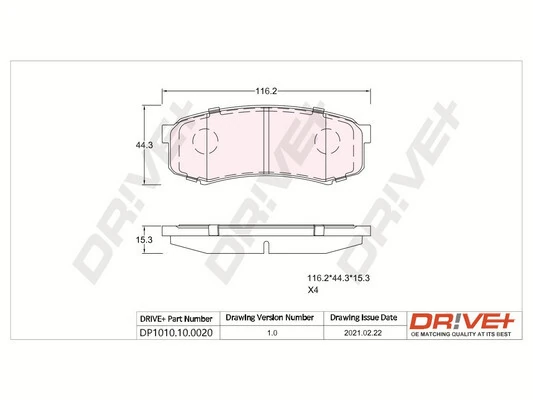 Brake Pad Set, disc brake DP1010.10.0020