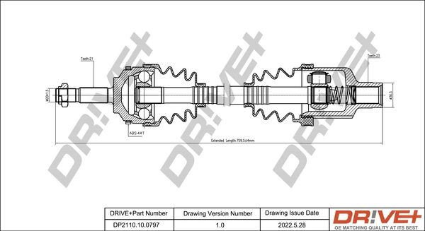 Drive Shaft DP2110.10.0797
