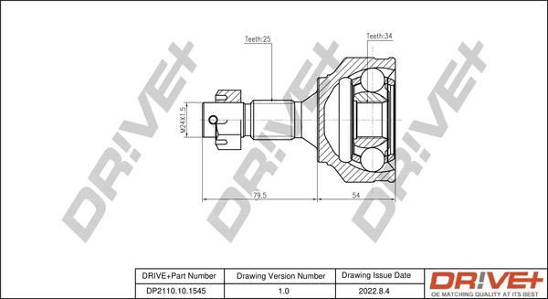 Joint Kit, drive shaft DP2110.10.1545