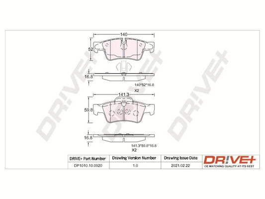 Brake Pad Set, disc brake DP1010.10.0920