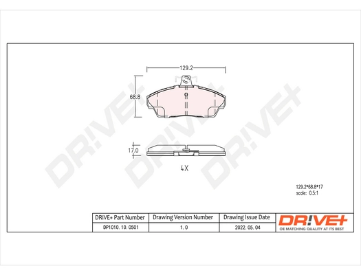 Brake Pad Set, disc brake DP1010.10.0501