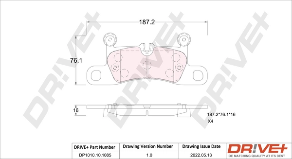 Brake Pad Set, disc brake DP1010.10.1085