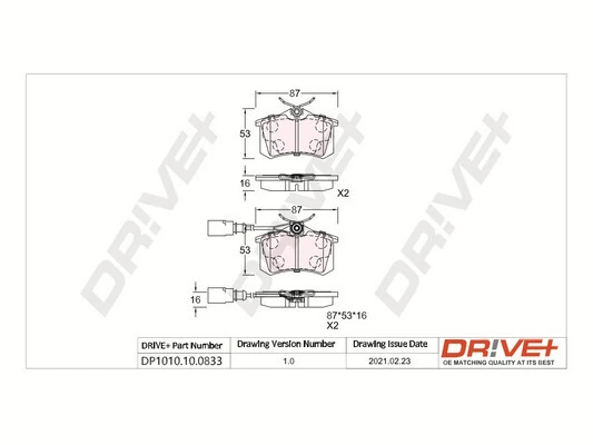 Brake Pad Set, disc brake DP1010.10.0833