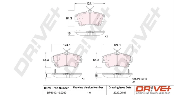 Brake Pad Set, disc brake DP1010.10.0309