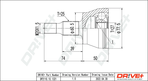 Joint Kit, drive shaft DP2110.10.1321
