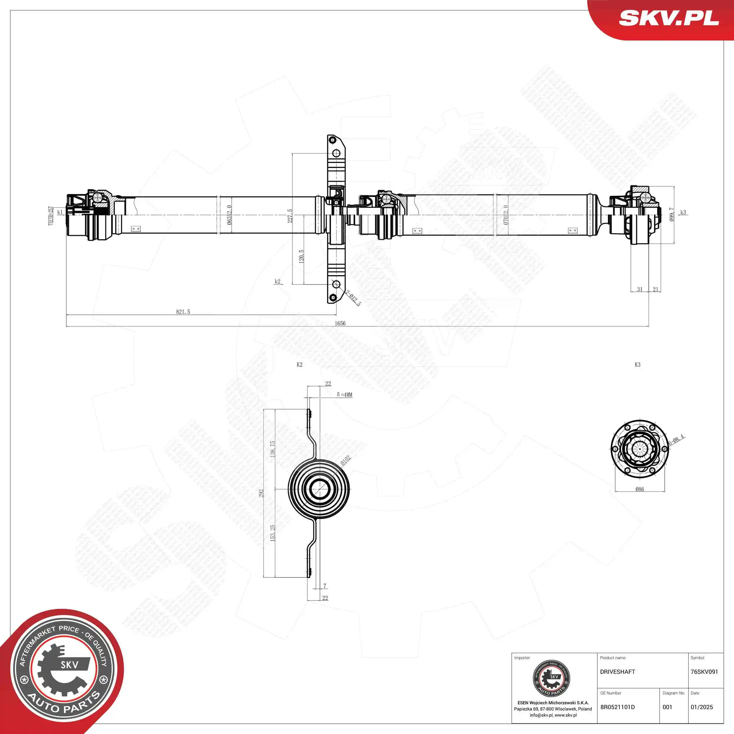 Drive Shaft 76SKV091
