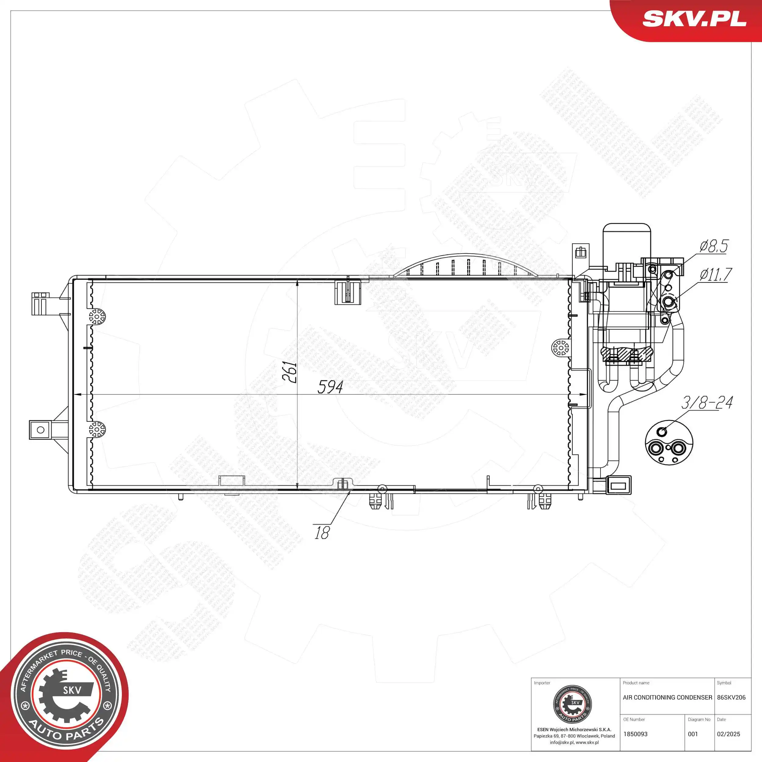 Condenser, air conditioning 86SKV206