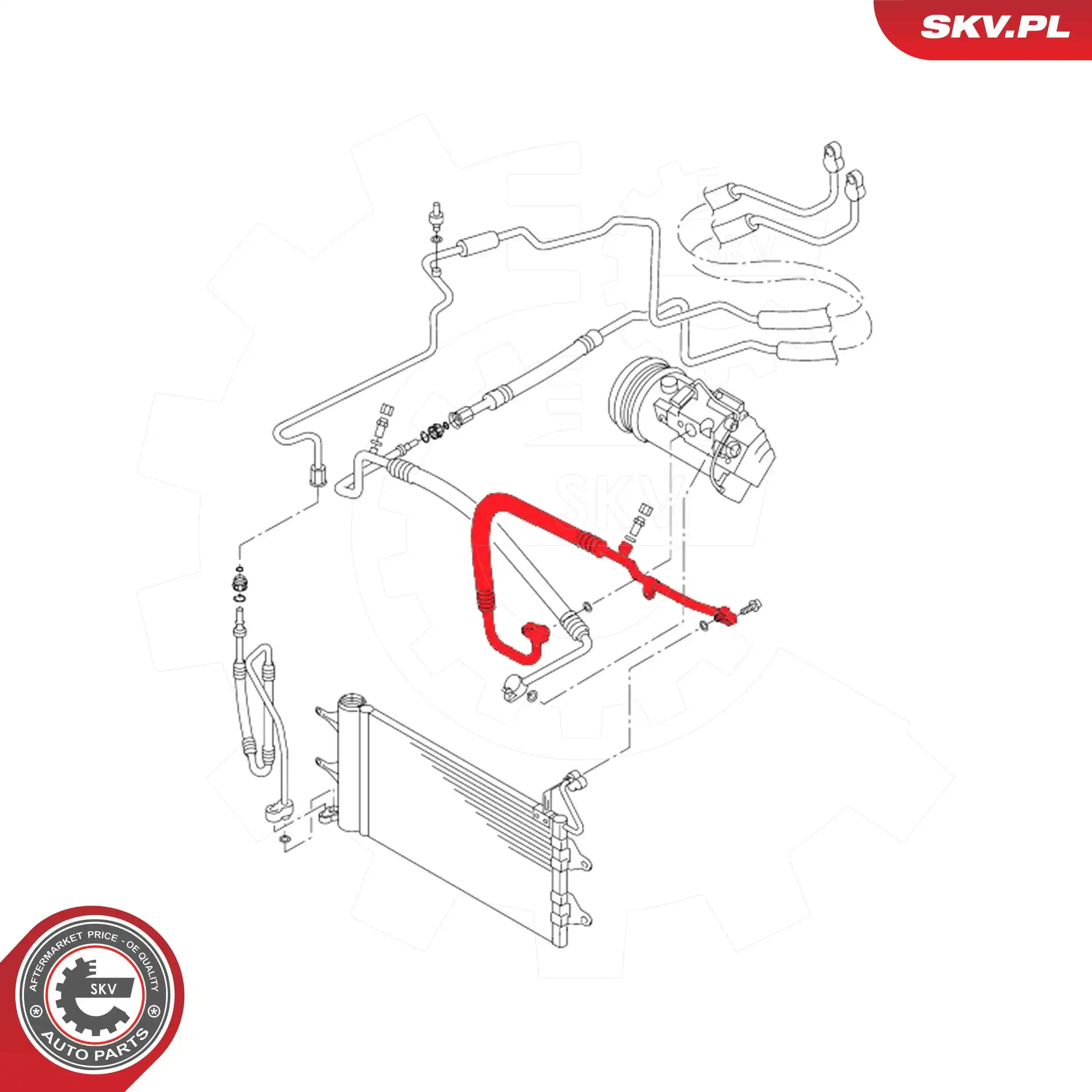 ESEN SKV 54SKV705 High-/Low Pressure Line, air conditioning