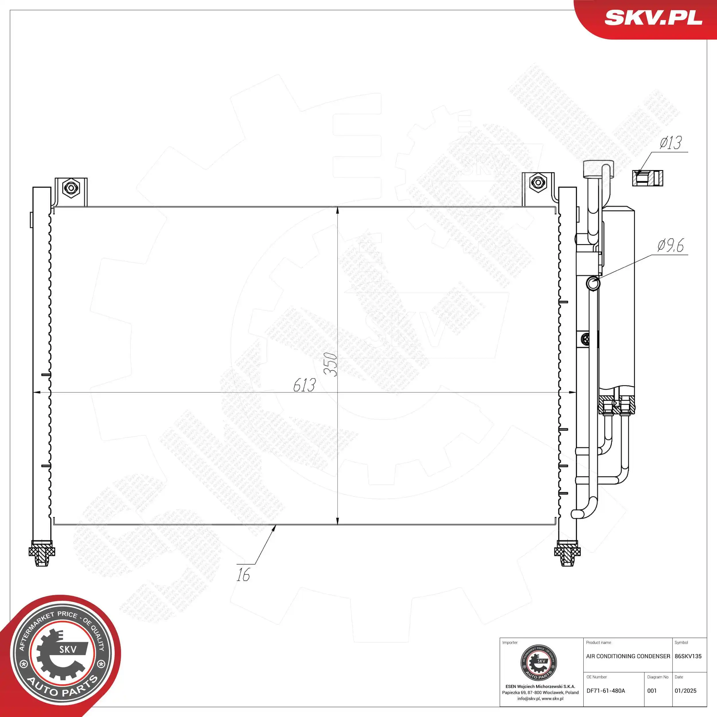 Condenser, air conditioning 86SKV135