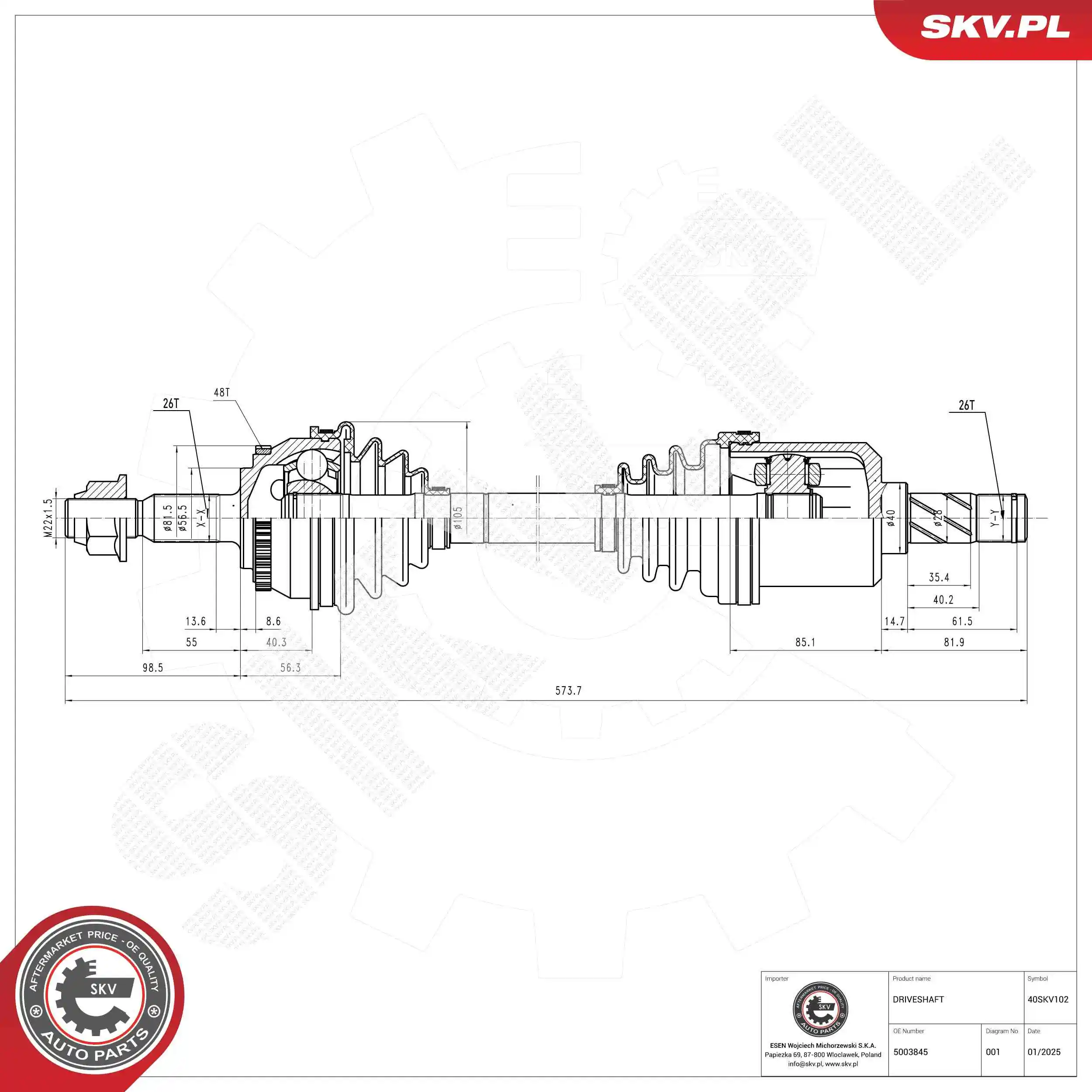 Drive Shaft 40SKV102