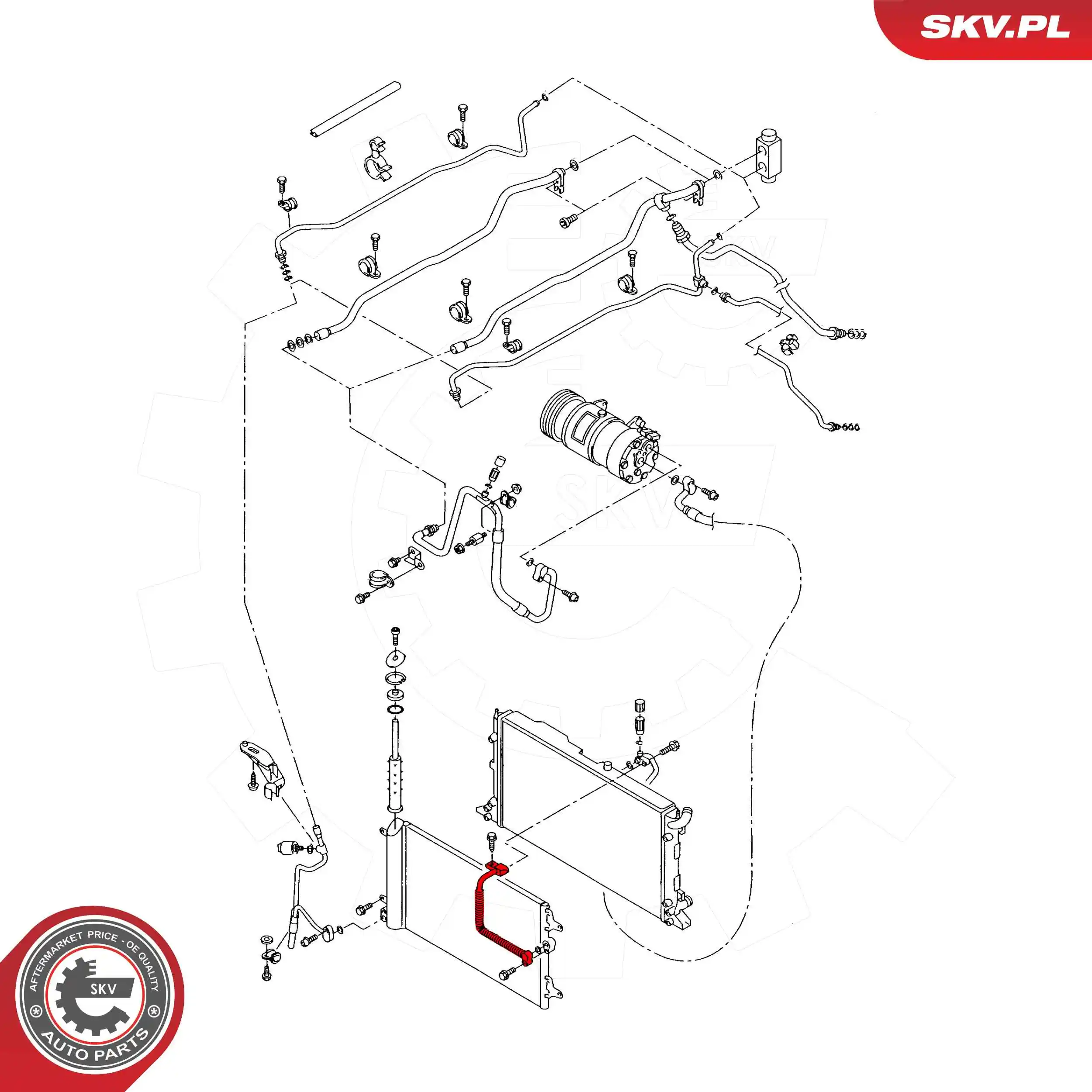 ESEN SKV 54SKV729 High-/Low Pressure Line, air conditioning