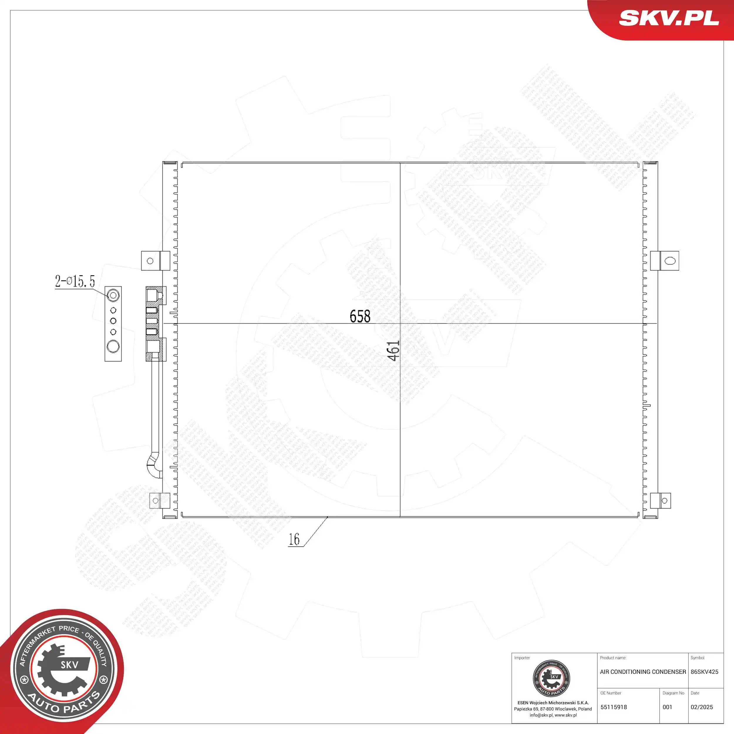 Condenser, air conditioning 86SKV425