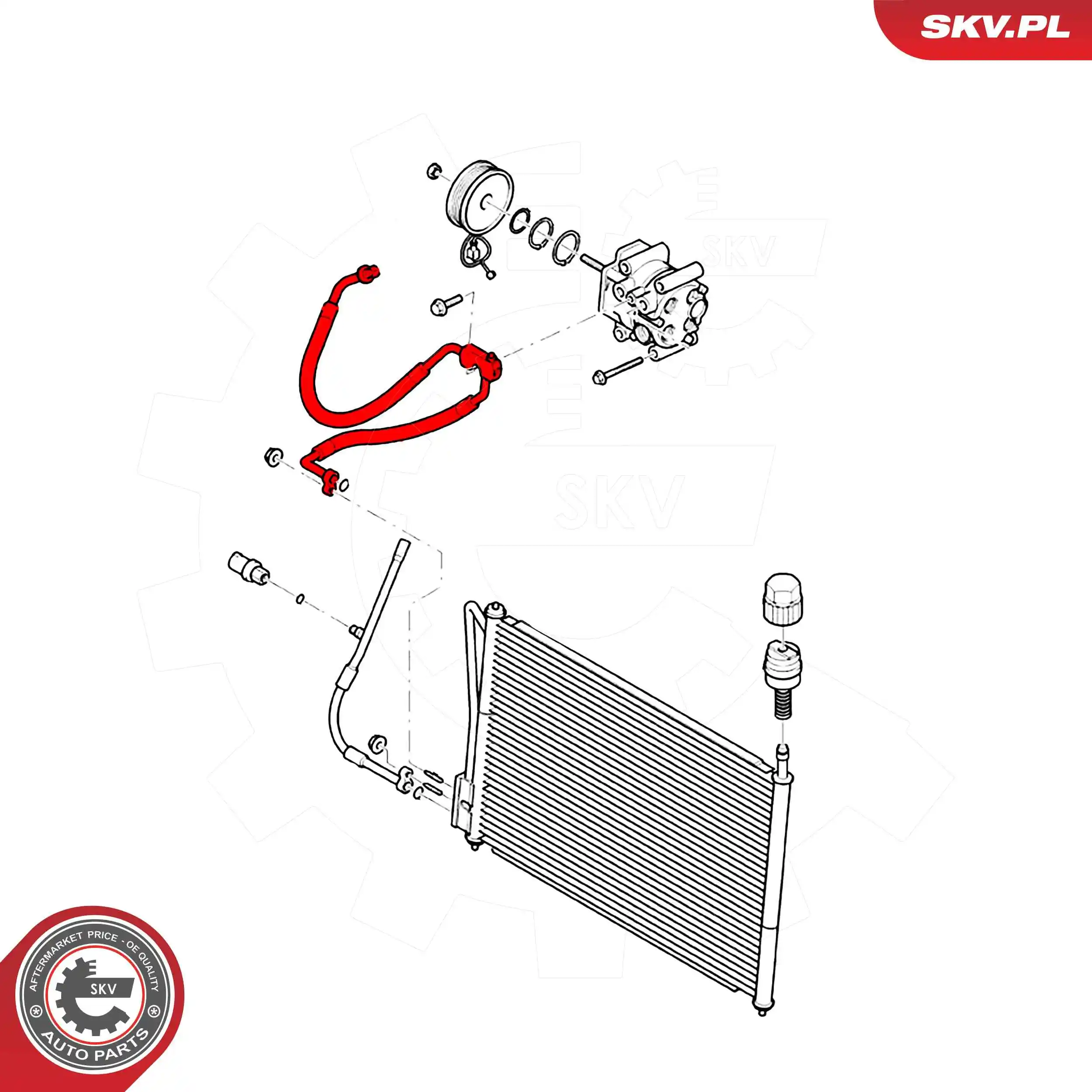ESEN SKV 54SKV736 High-/Low Pressure Line, air conditioning