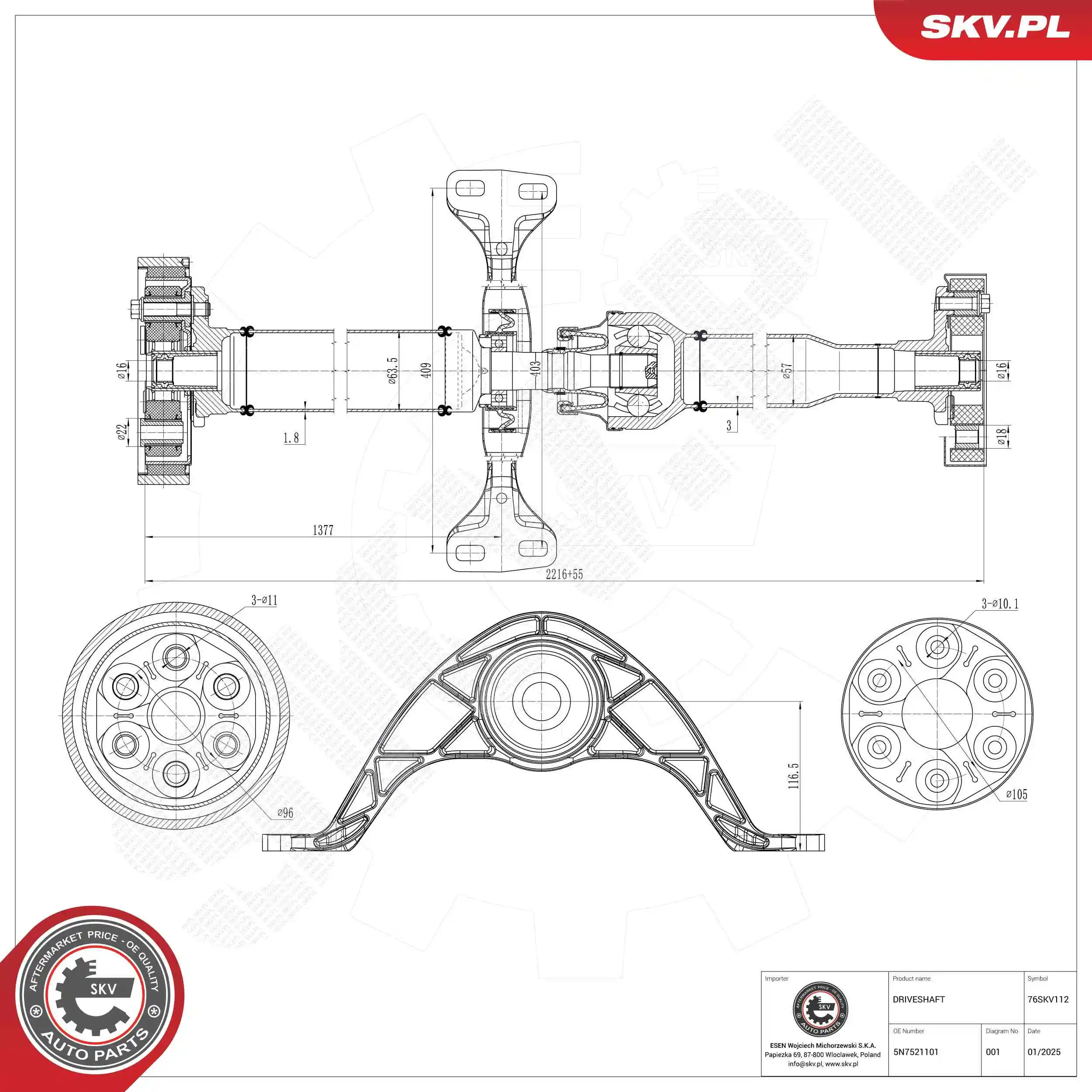 Drive Shaft 76SKV112