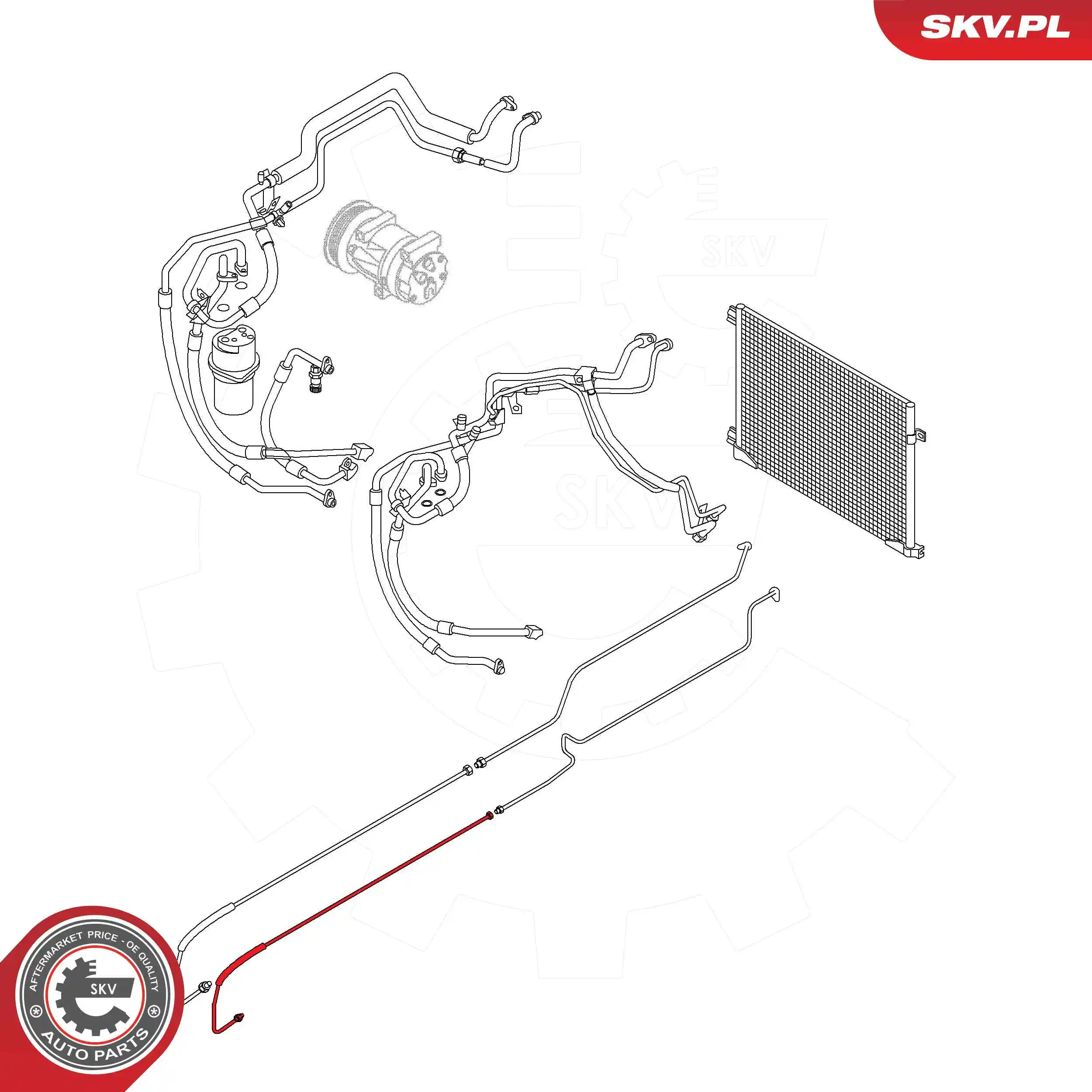 ESEN SKV 54SKV681 High-/Low Pressure Line, air conditioning