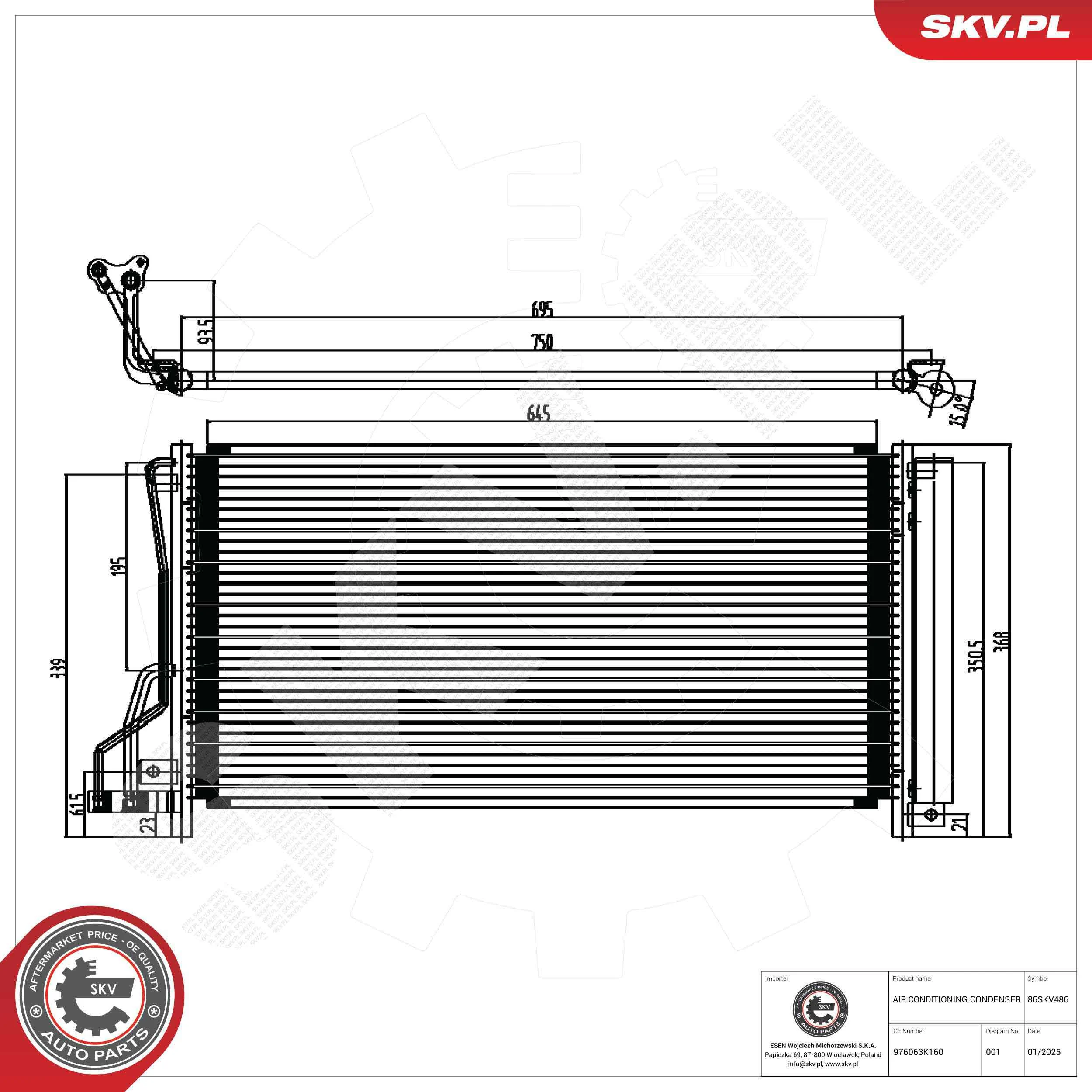 Condenser, air conditioning 86SKV486