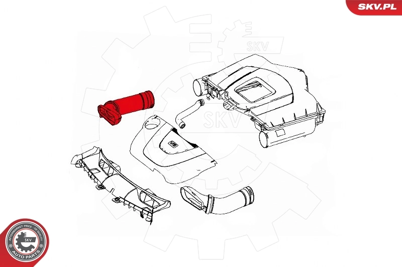Intake Hose, air filter 43SKV904